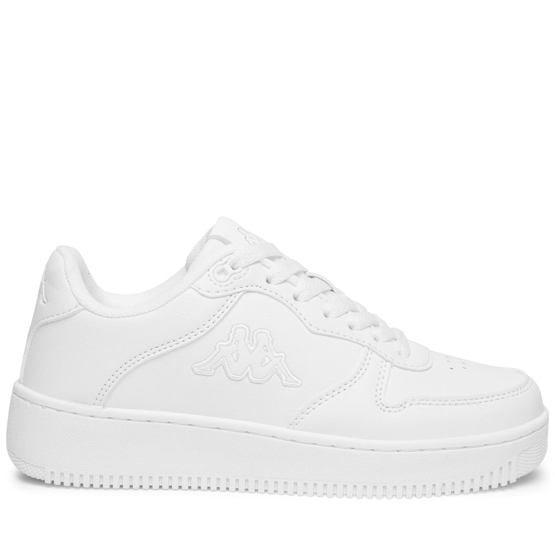 White Unisex Low Cut Sneakers with Logo main