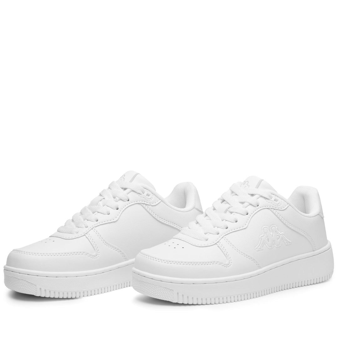 White Unisex Low Cut Sneakers with Logo 01