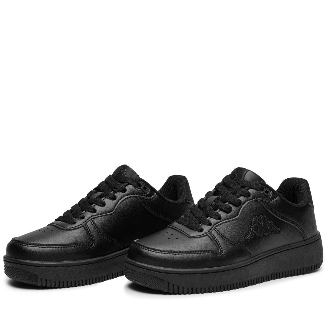 Black Unisex Low Cut Sneakers with Synthetic Material 01