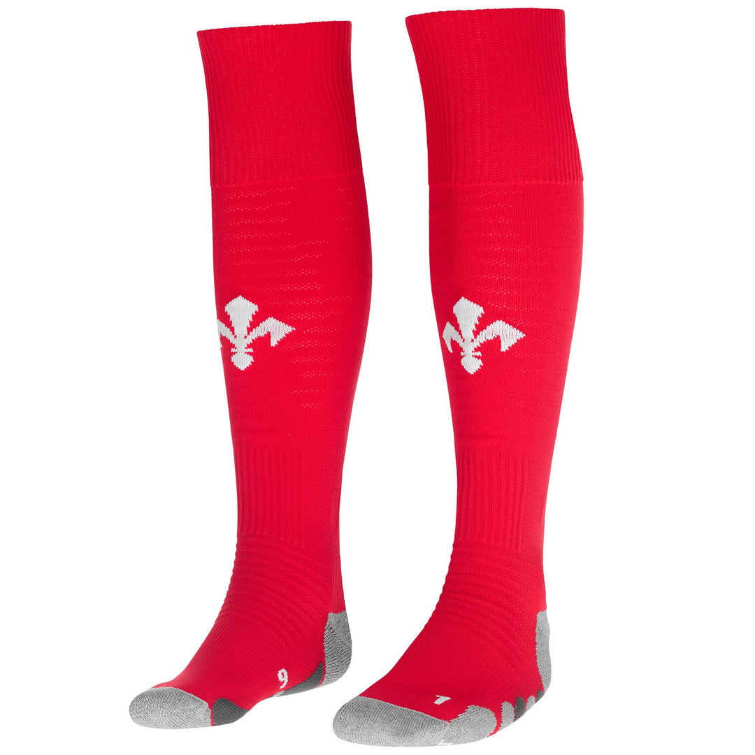 Chaussettes de football montantes ACF Fiorentina rouges pour hommes avec rembourrage anatomique 01