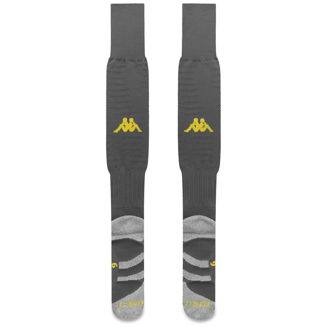 Calzini da calcio alti fino al ginocchio da uomo grigi con imbottitura main