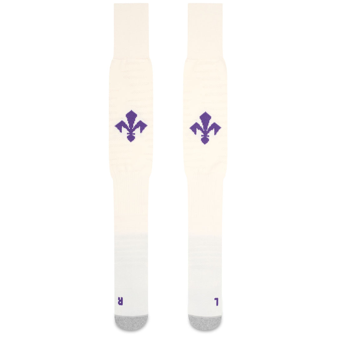 Chaussettes hautes de football ACF Fiorentina blanches pour hommes, avec rembourrage main