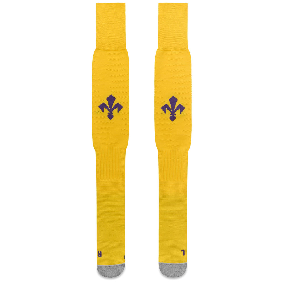 Calzini da calcio alti fino al ginocchio da uomo, gialli brillanti, con imbottitura main