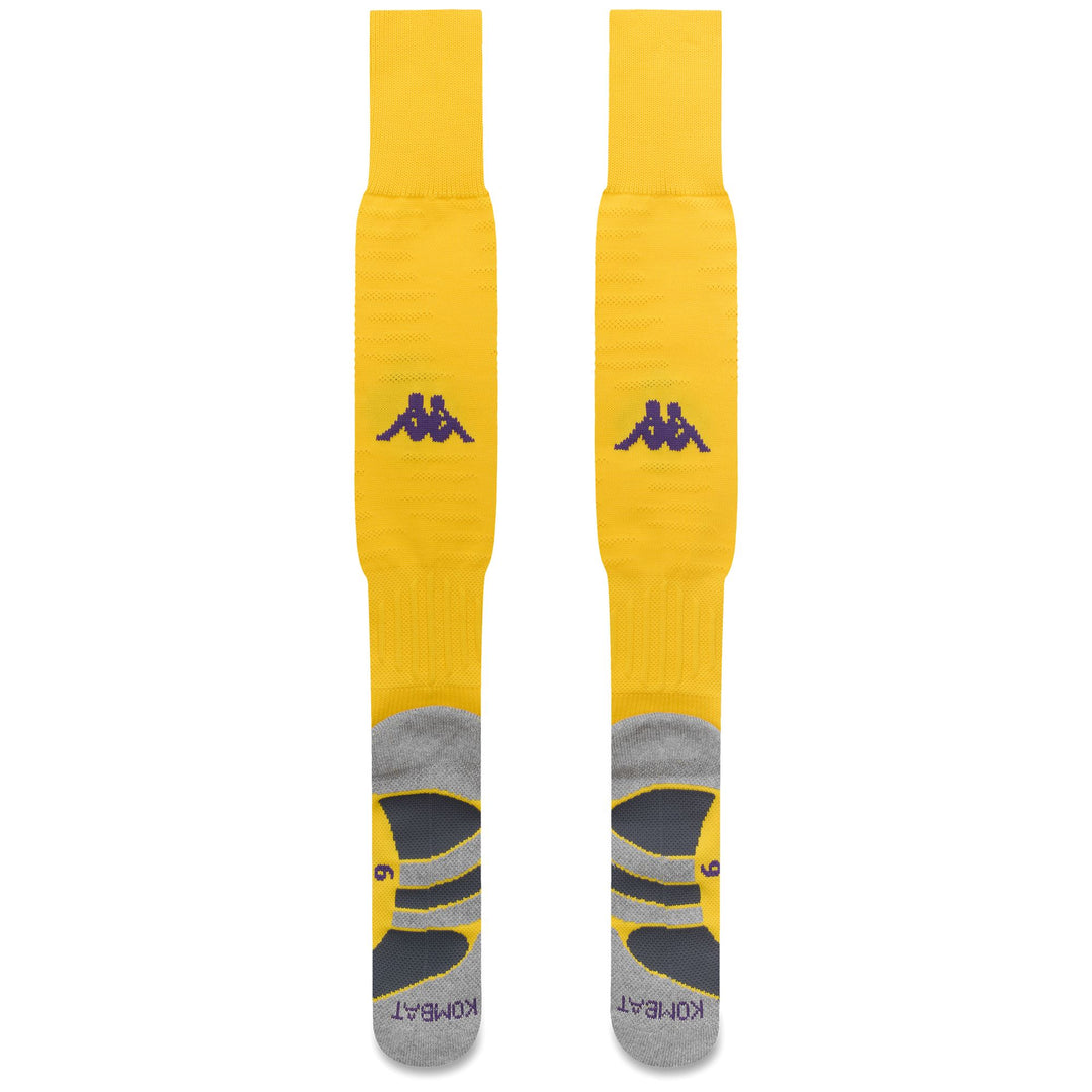 Calcetines de fútbol hasta la rodilla para hombre, color amarillo brillante, con amortiguación main