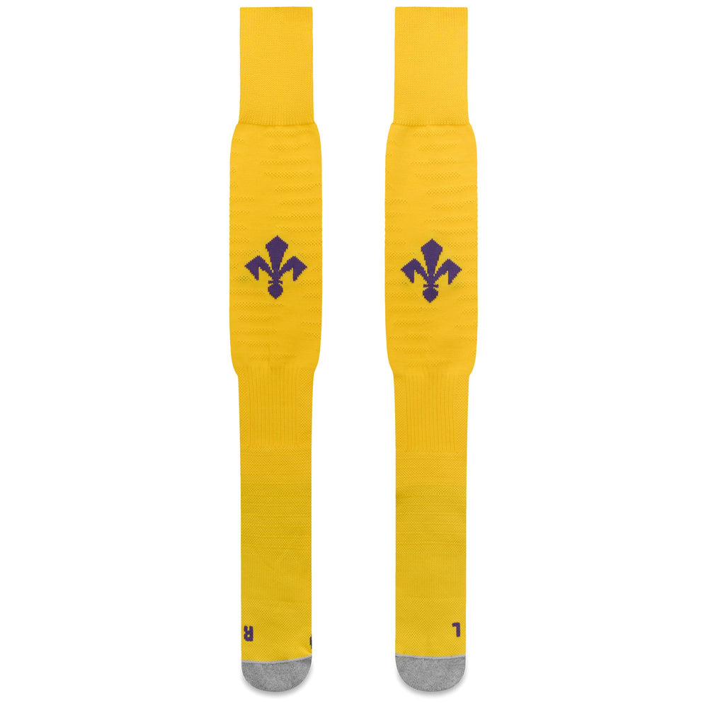 Yellow Men's ACF Fiorentina Soccer Knee High Socks with Anatomical Sponge 02