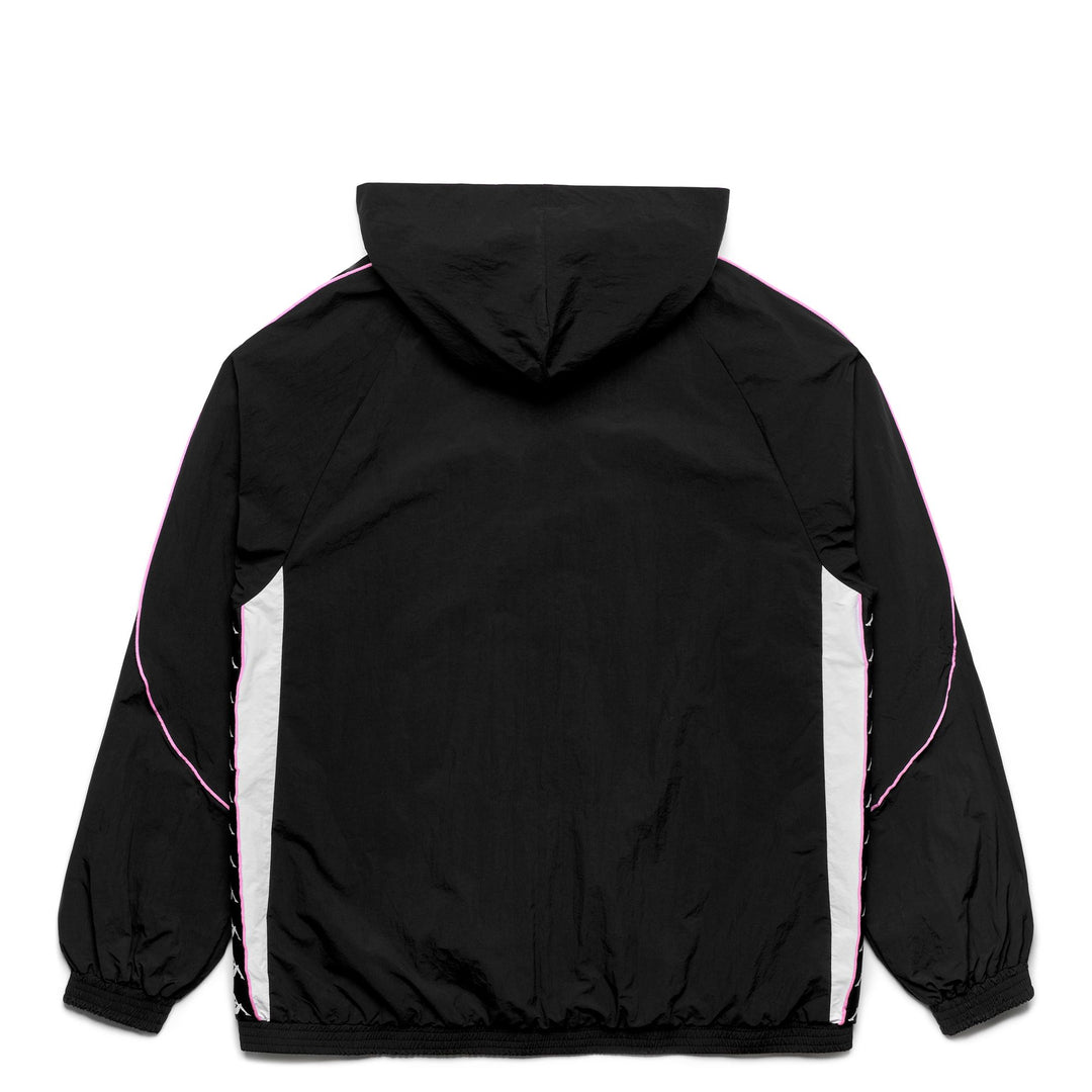 Sweat-shirt à capuche zippé noir pour homme avec empiècements en mesh main