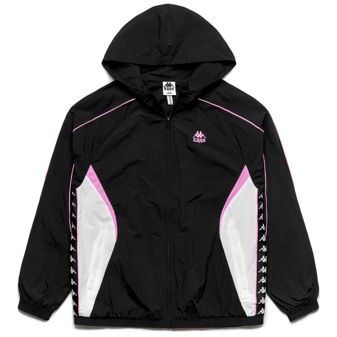 Felpa sportiva da uomo nera con cappuccio e zip inserti in rete 01