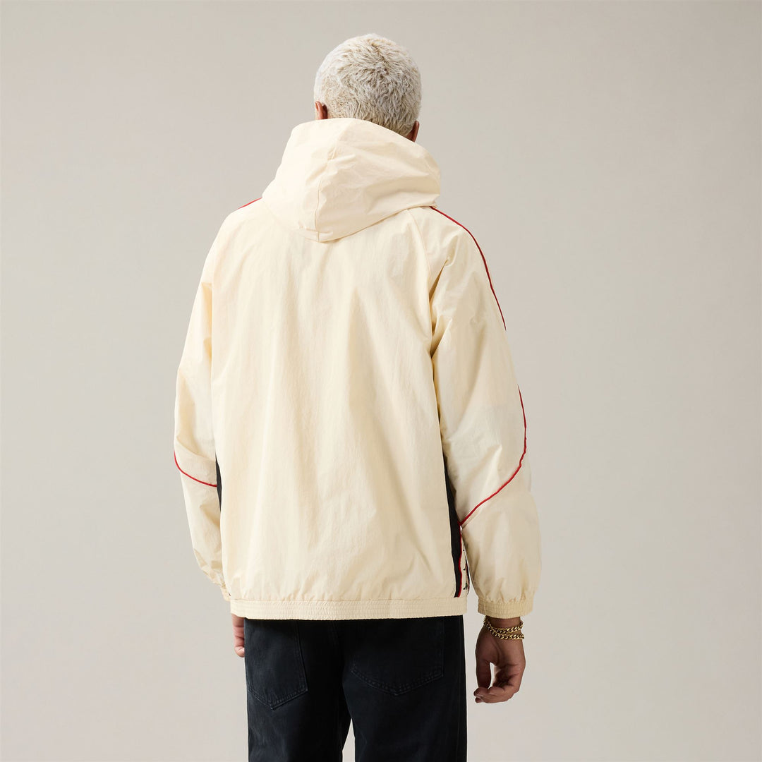 Sudadera deportiva beige de corte cómodo para hombre con inserciones de malla main