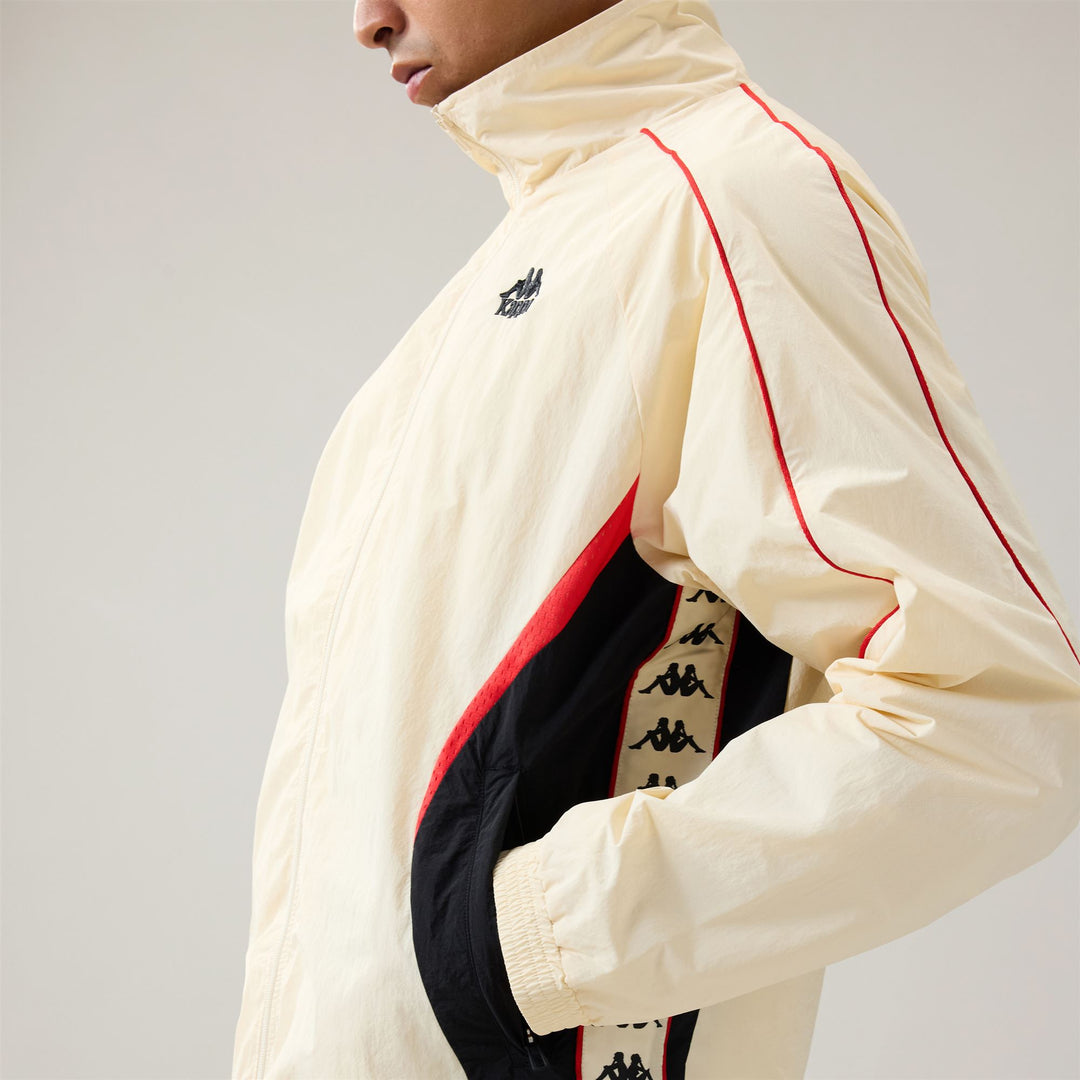 Beige Men's Sportswear Full Zip Fleece with Mesh Inserts main