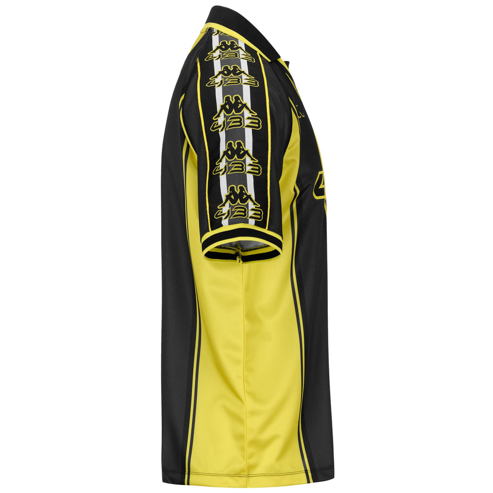 Yellow Men's Oversize Active Jersey Shirt with Embroidered Logos 02