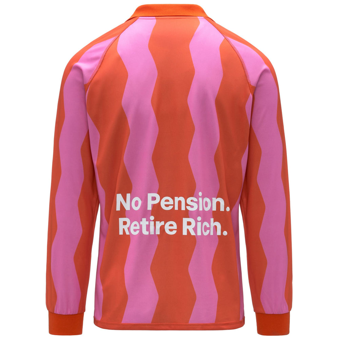 Orange Men's Long Sleeve Football Shirt with Polo Collar main