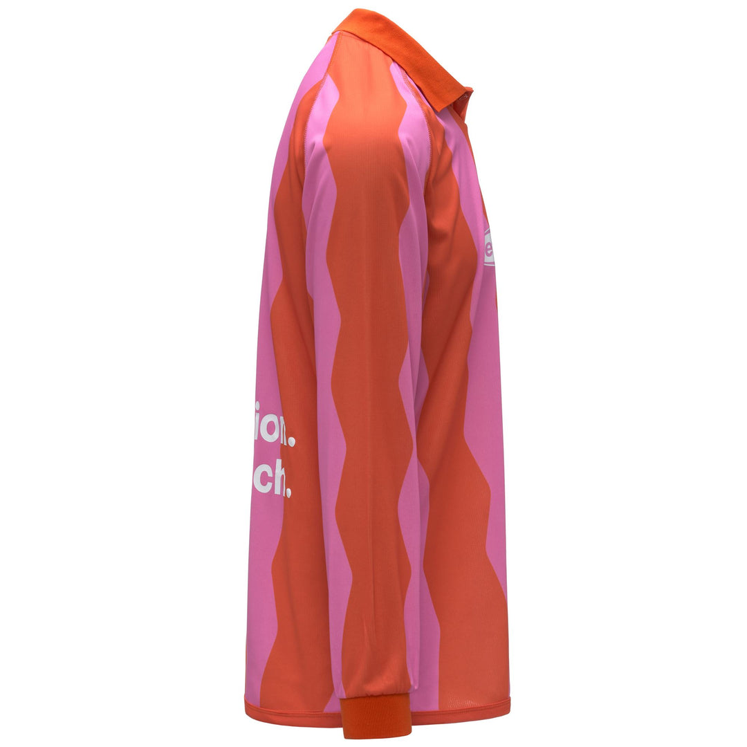 Orange Men's Long Sleeve Football Shirt with Polo Collar main