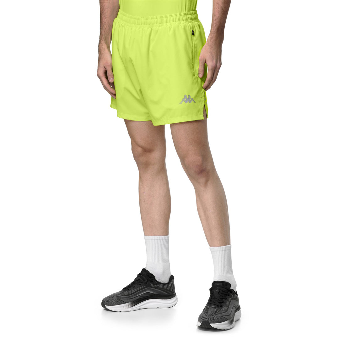 Short de course vert pour homme, coupe classique, avec slip intérieur en mesh main