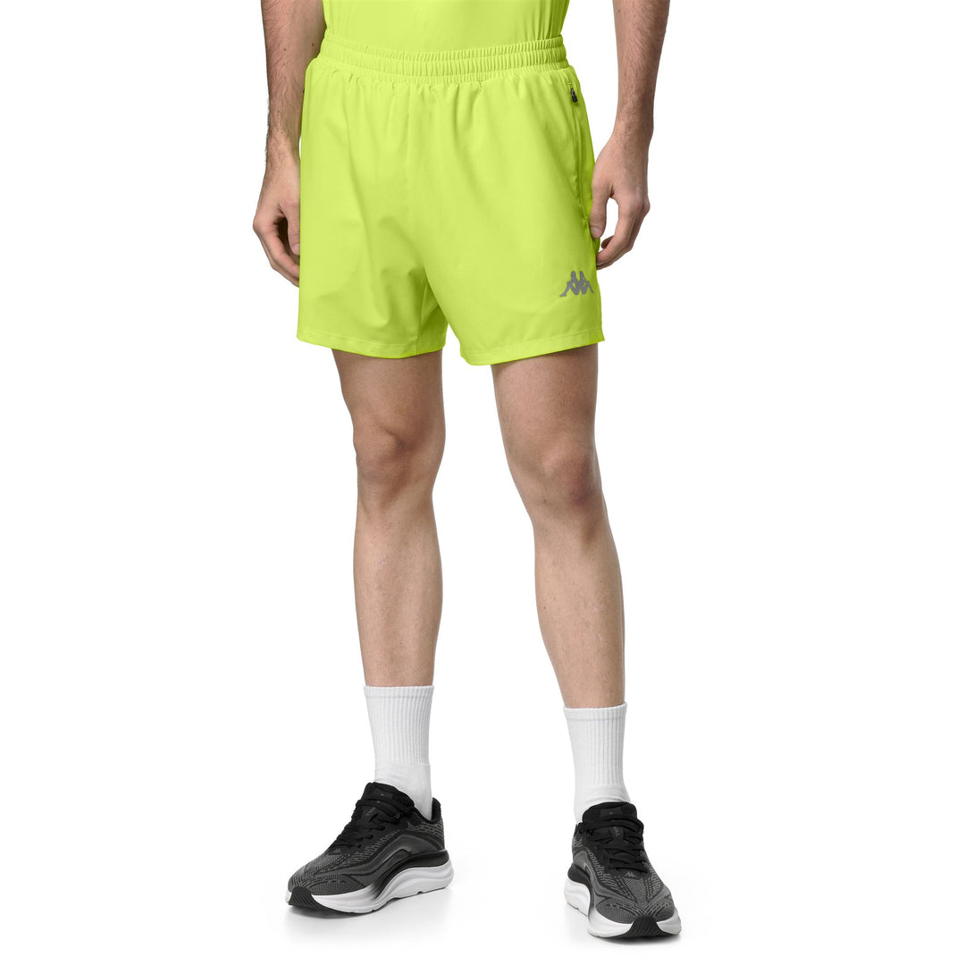 Green Men's Running Shorts with Inner Mesh Briefs 01