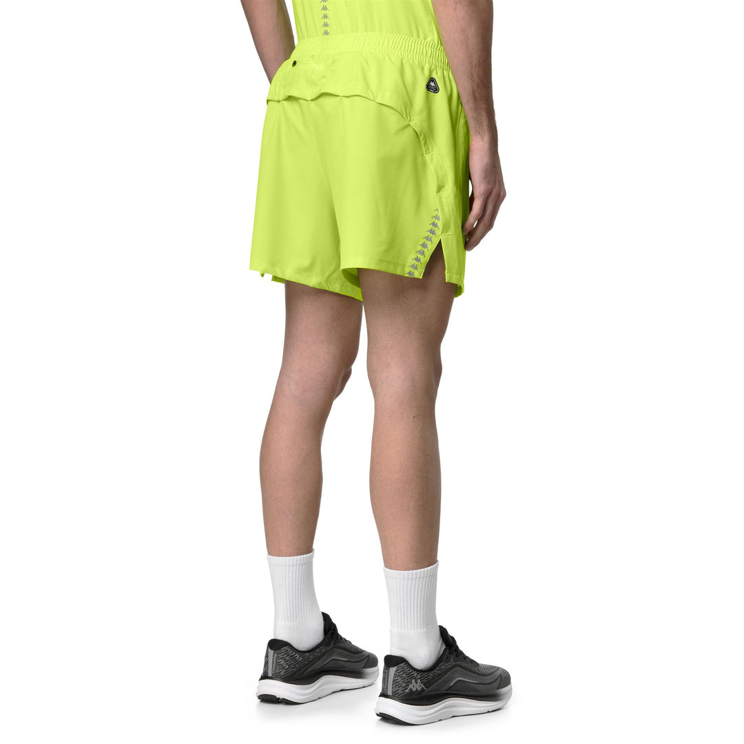 Short de course vert pour homme, coupe classique, avec slip intérieur en mesh main