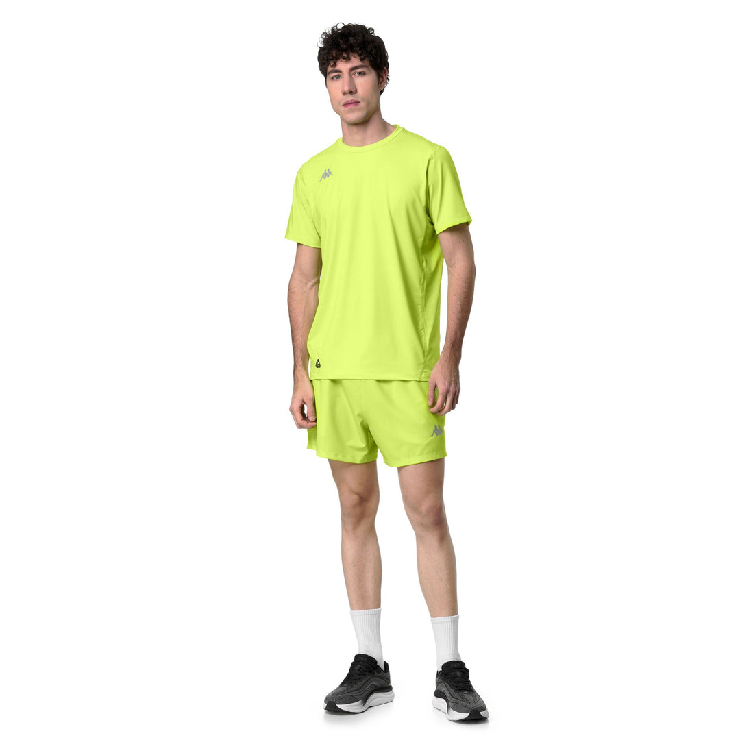 Short de course vert pour homme, coupe classique, avec slip intérieur en mesh main