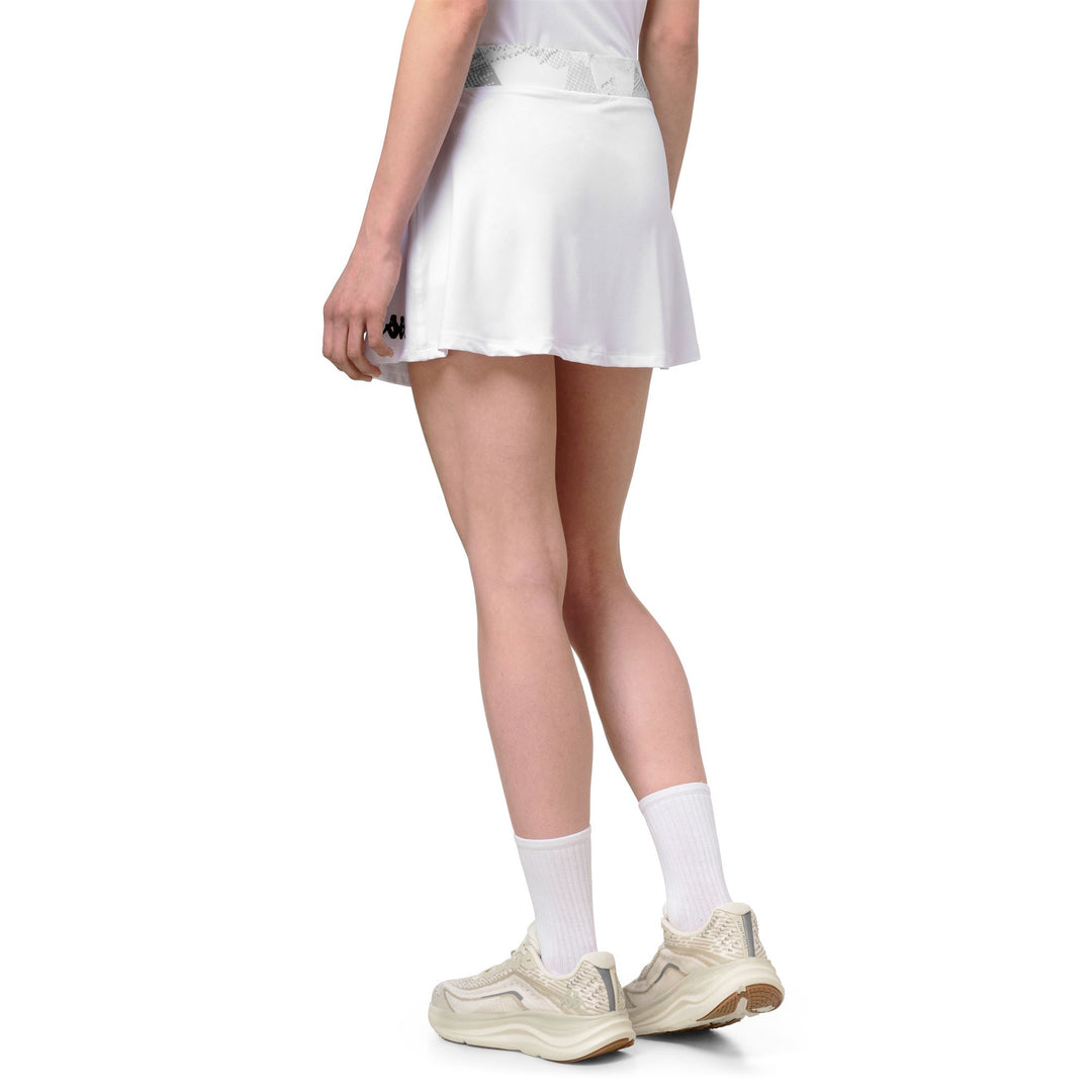 White Women's Slim Fit Padel Skirt with Jersey Stretch Shorts main