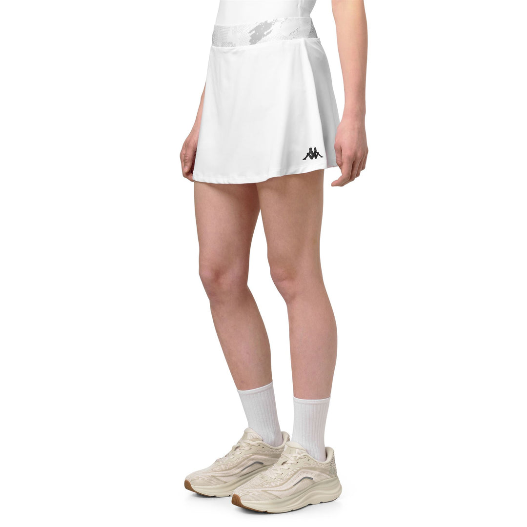 White Women's Slim Fit Padel Skirt with Jersey Stretch Shorts main
