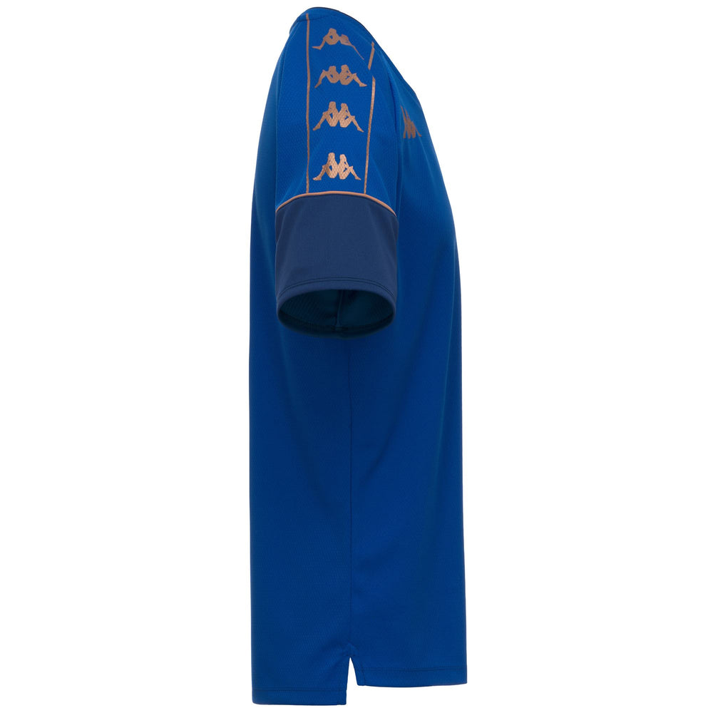 Maillot d'entraînement de football bleu pour homme, coupe ajustée, en tissu mesh 02