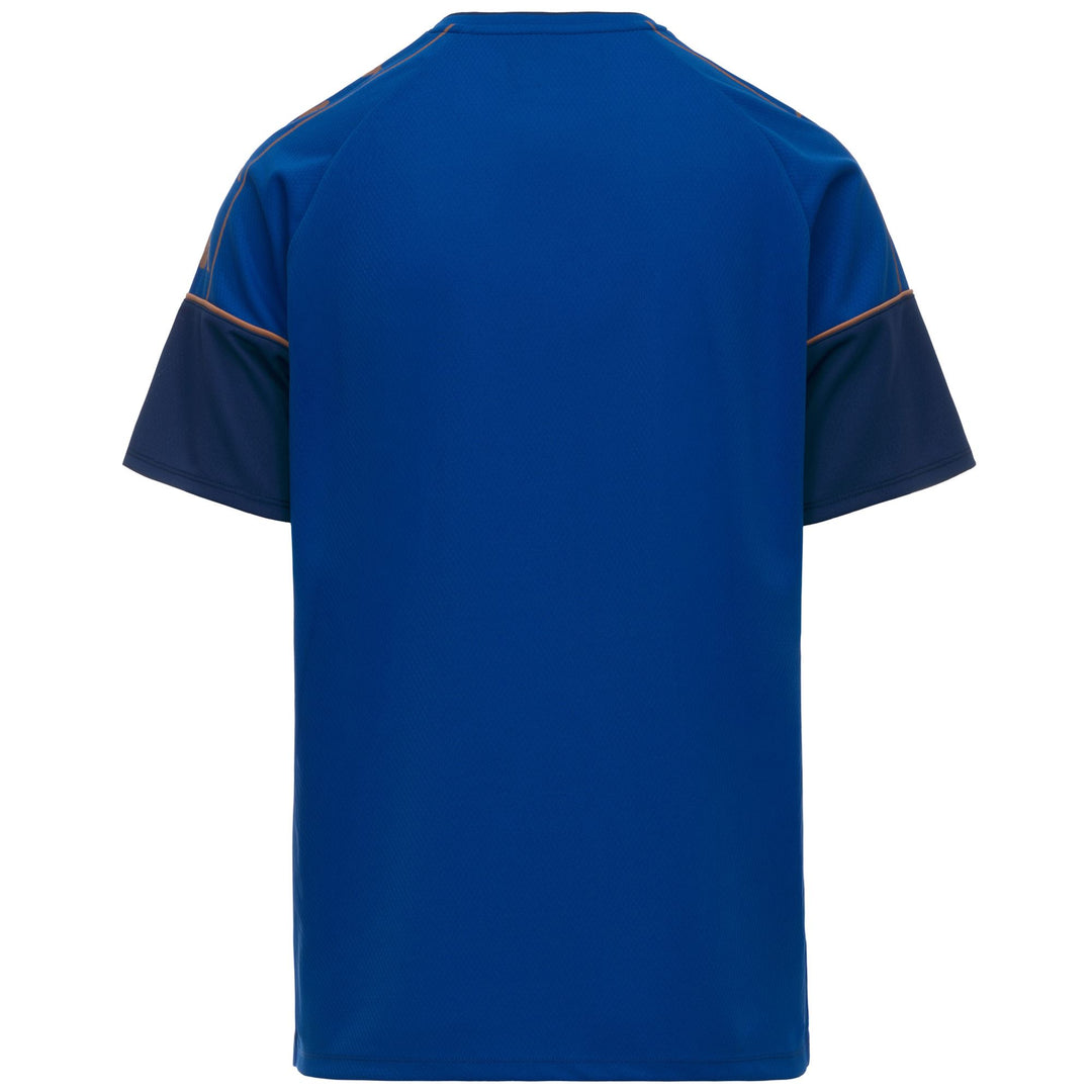 Maillot d'entraînement de football bleu pour homme, coupe ajustée, en tissu mesh main