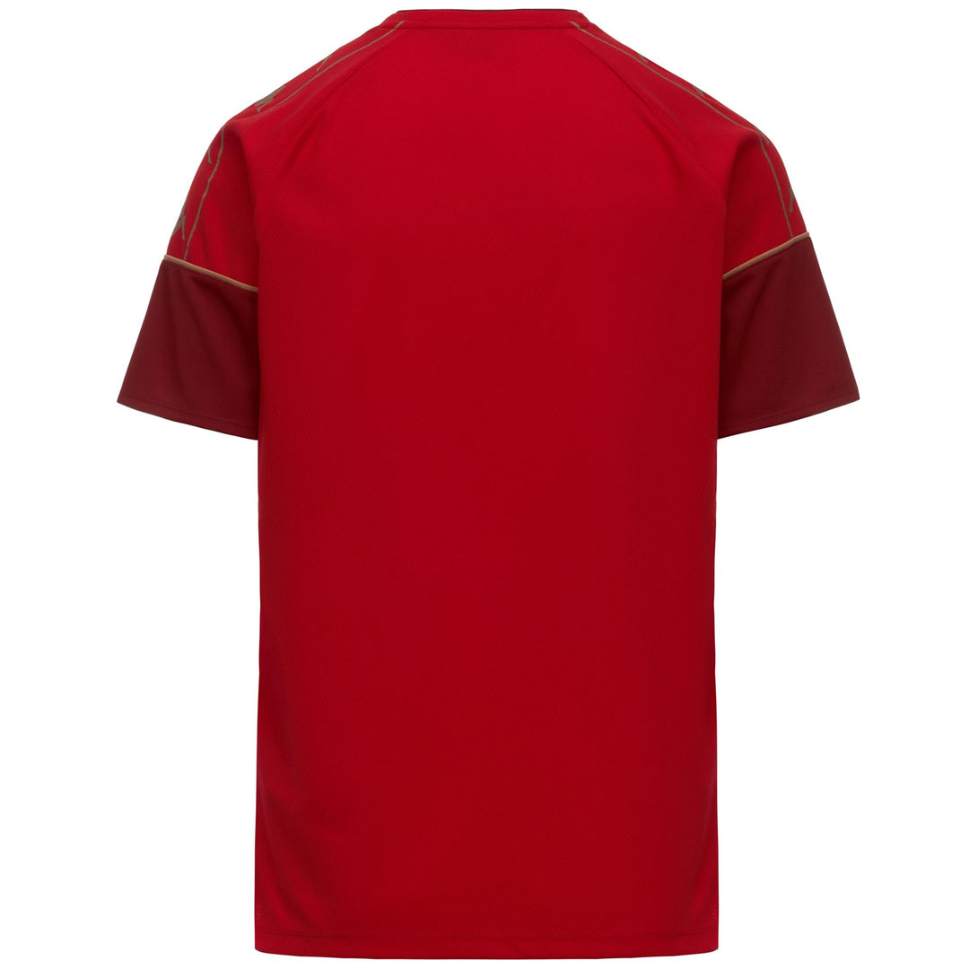 Maillot d'entraînement de football rouge pour homme, coupe ajustée, en tissu mesh main