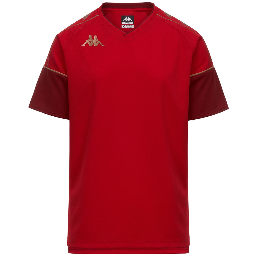 Maillot d'entraînement de football rouge pour homme, coupe ajustée, en tissu mesh 01