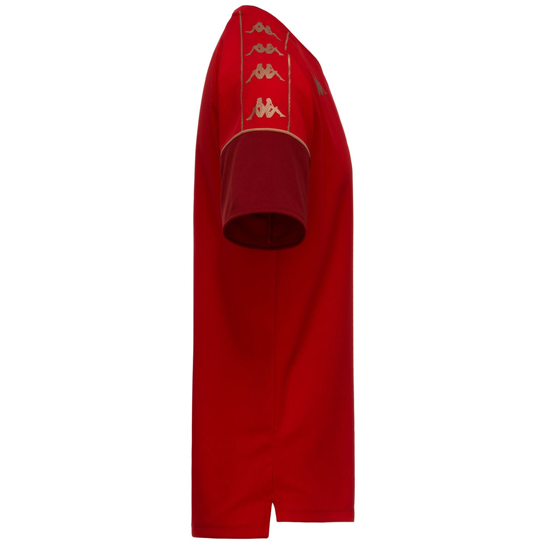 Maillot d'entraînement de football rouge pour homme, coupe ajustée, en tissu mesh main