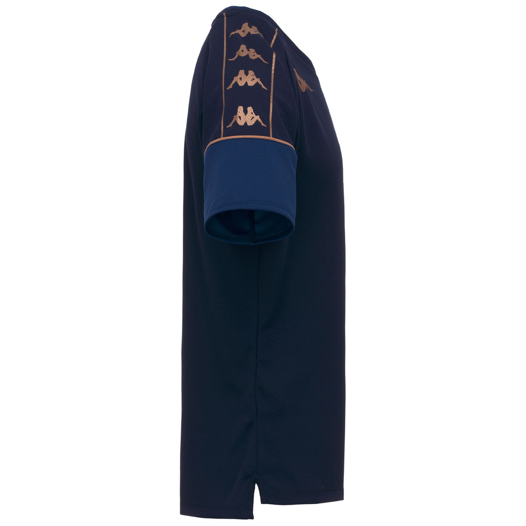Maillot d'entraînement de football bleu pour homme, coupe ajustée, en tissu mesh main