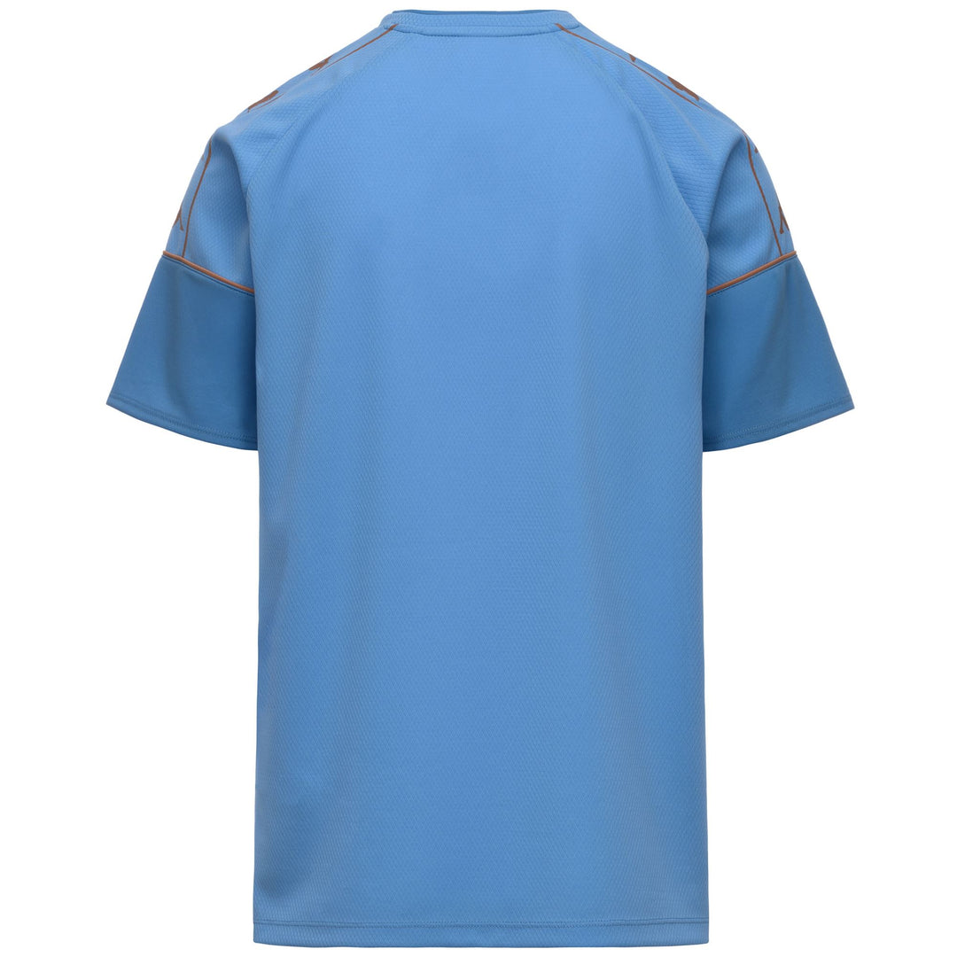 Maillot d'entraînement de football bleu pour homme, coupe ajustée, en tissu mesh main