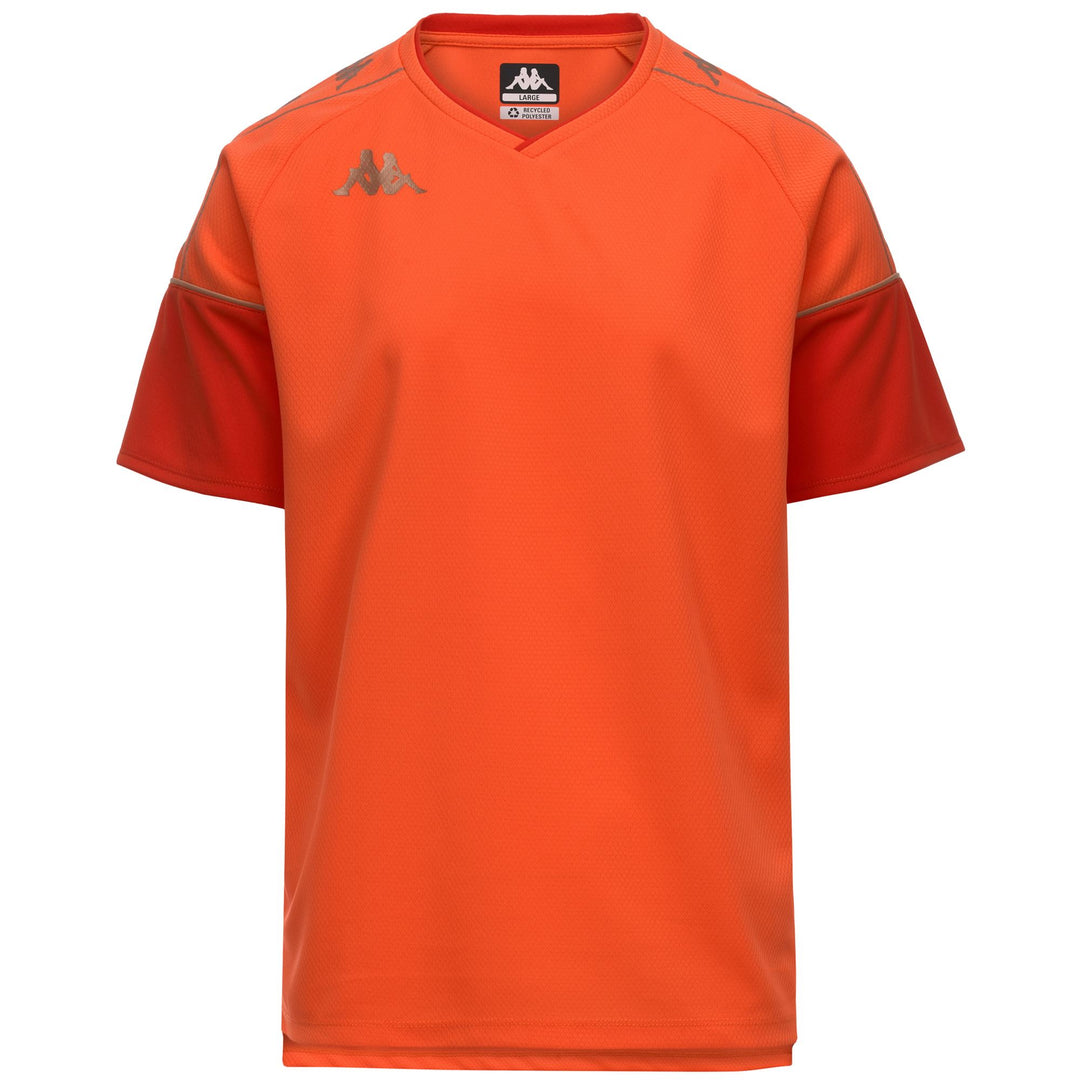 Orange Men's Slim Fit Soccer Training Shirt in Mesh Fabric 01