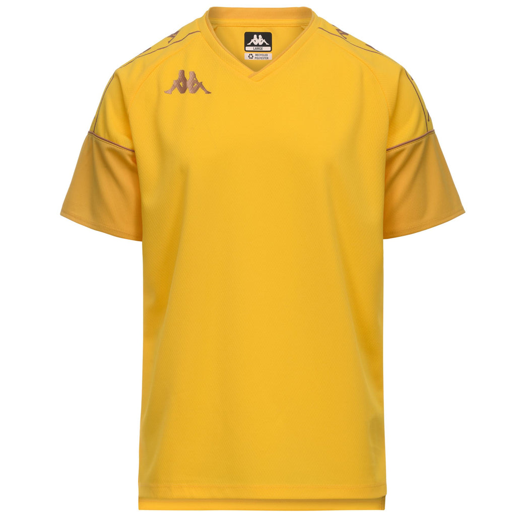 Yellow Men's Slim Fit Soccer Training Shirt in Mesh Fabric | Kappa