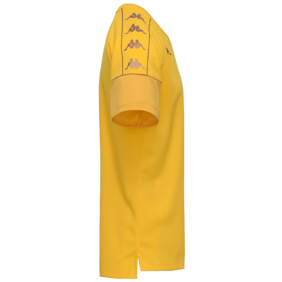 Maillot d'entraînement de football jaune pour homme, coupe ajustée, en tissu mesh main