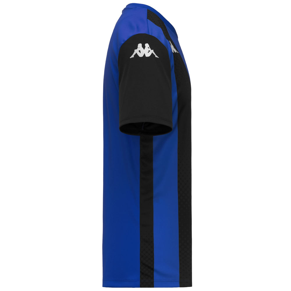 Maillot de football bleu pour homme, coupe ajustée, en tissu interlock 02