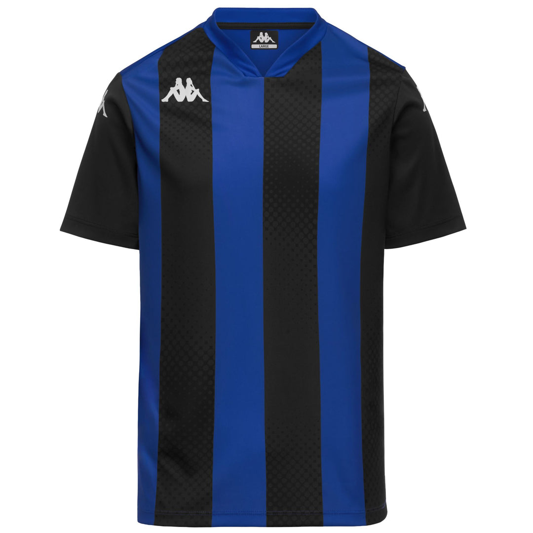 Maillot de football bleu pour homme, coupe ajustée, en tissu interlock 01