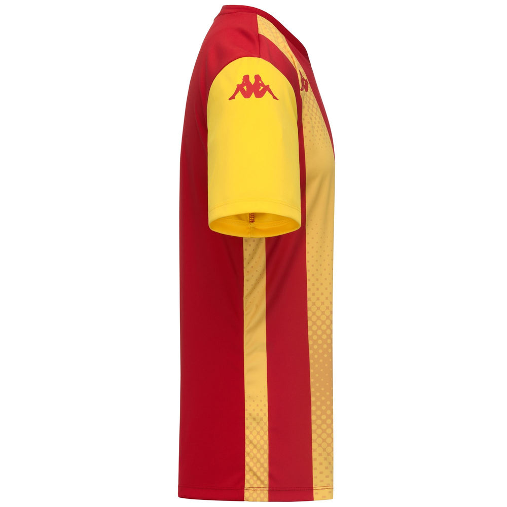 Maillot de football rouge pour homme, coupe ajustée, en tissu interlock 02
