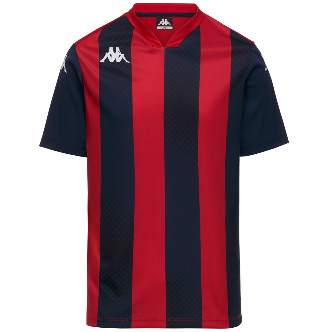 Red and Blue Men's Slim Fit Soccer Shirt in Interlock Fabric 01