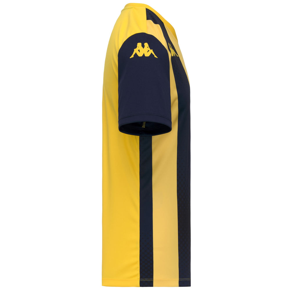 Maillot de football jaune pour homme, coupe ajustée, en tissu interlock 02