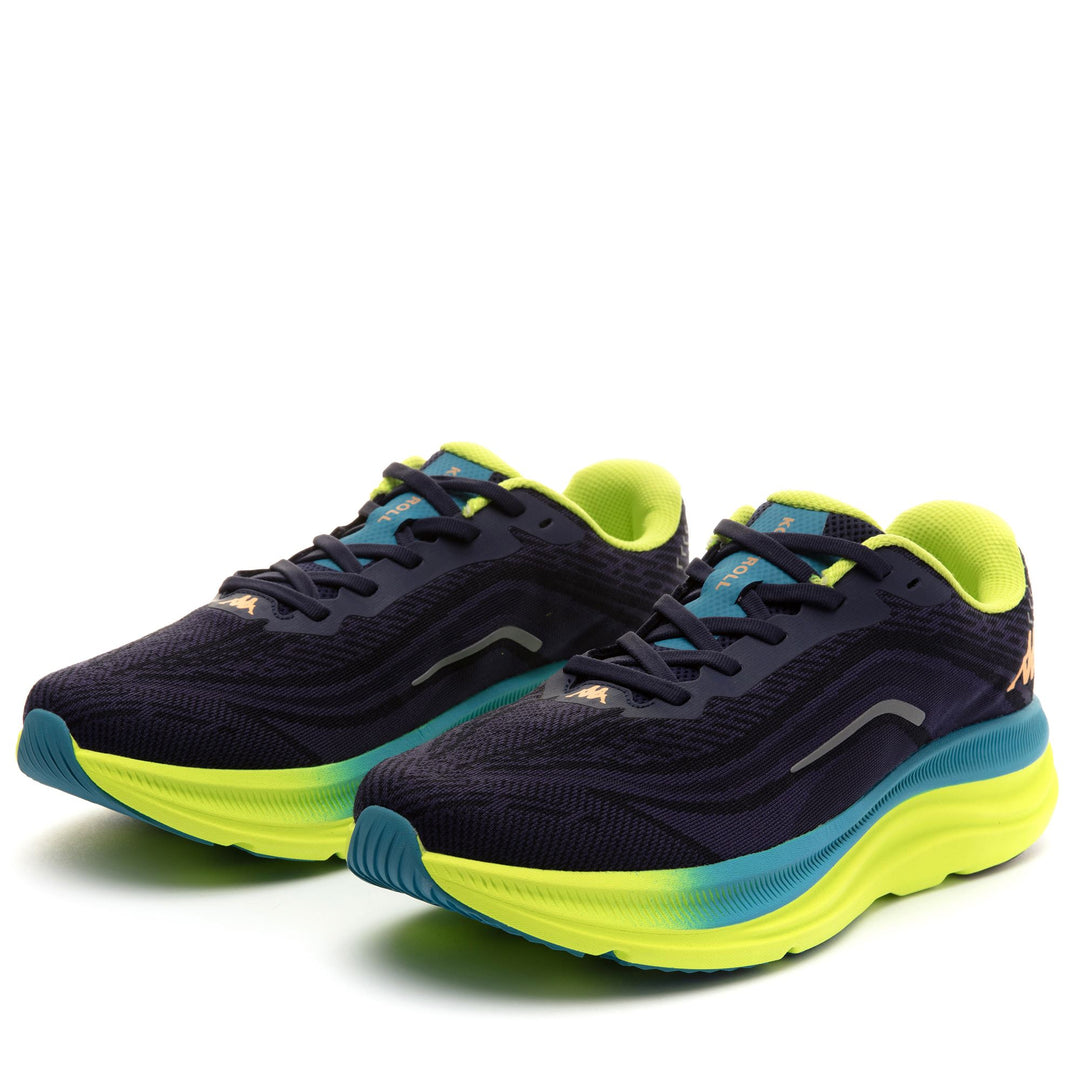 Zapatillas técnicas de running unisex de corte bajo en color azul con suela de goma 01