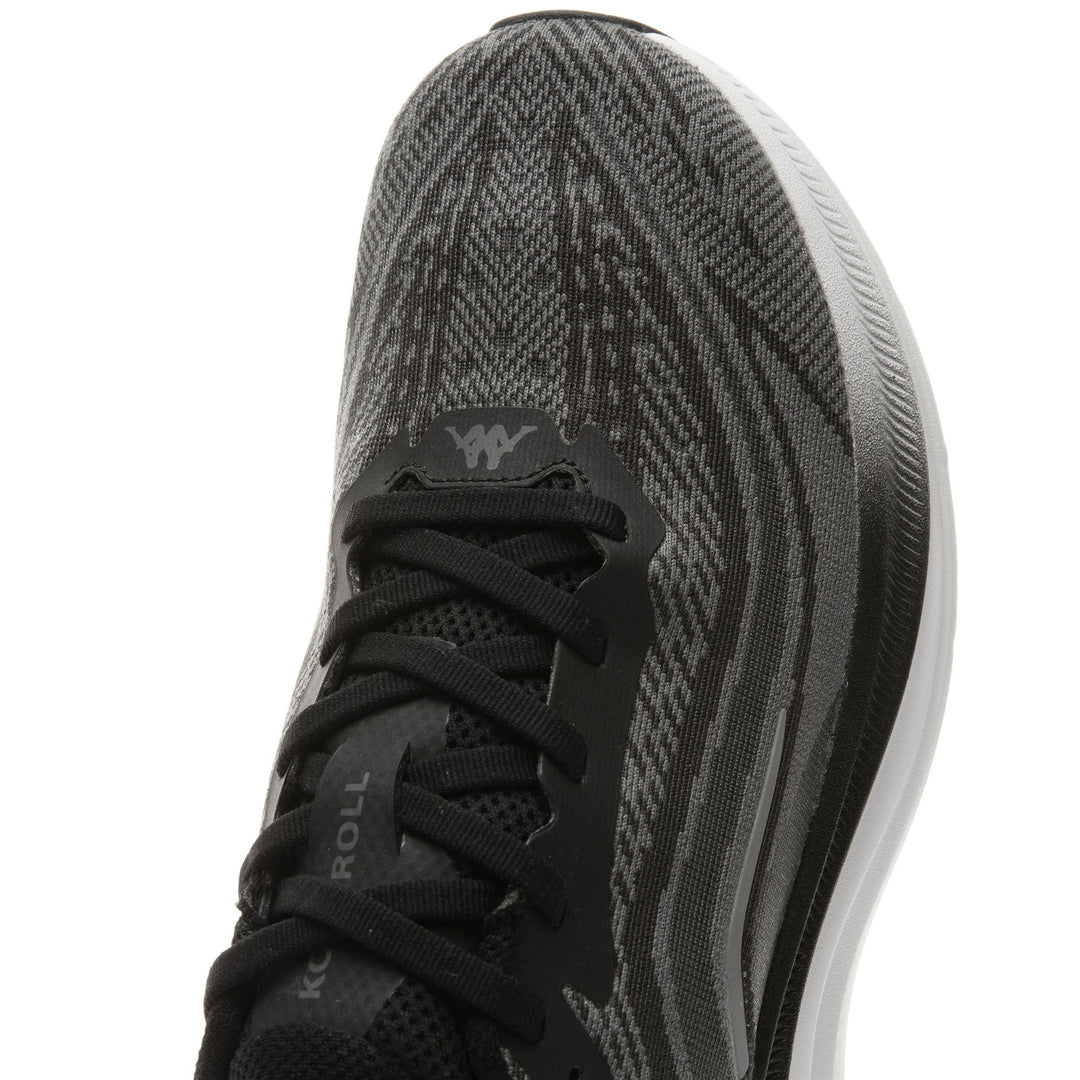 Chaussures de running basses noires unisexes à tige jacquard main
