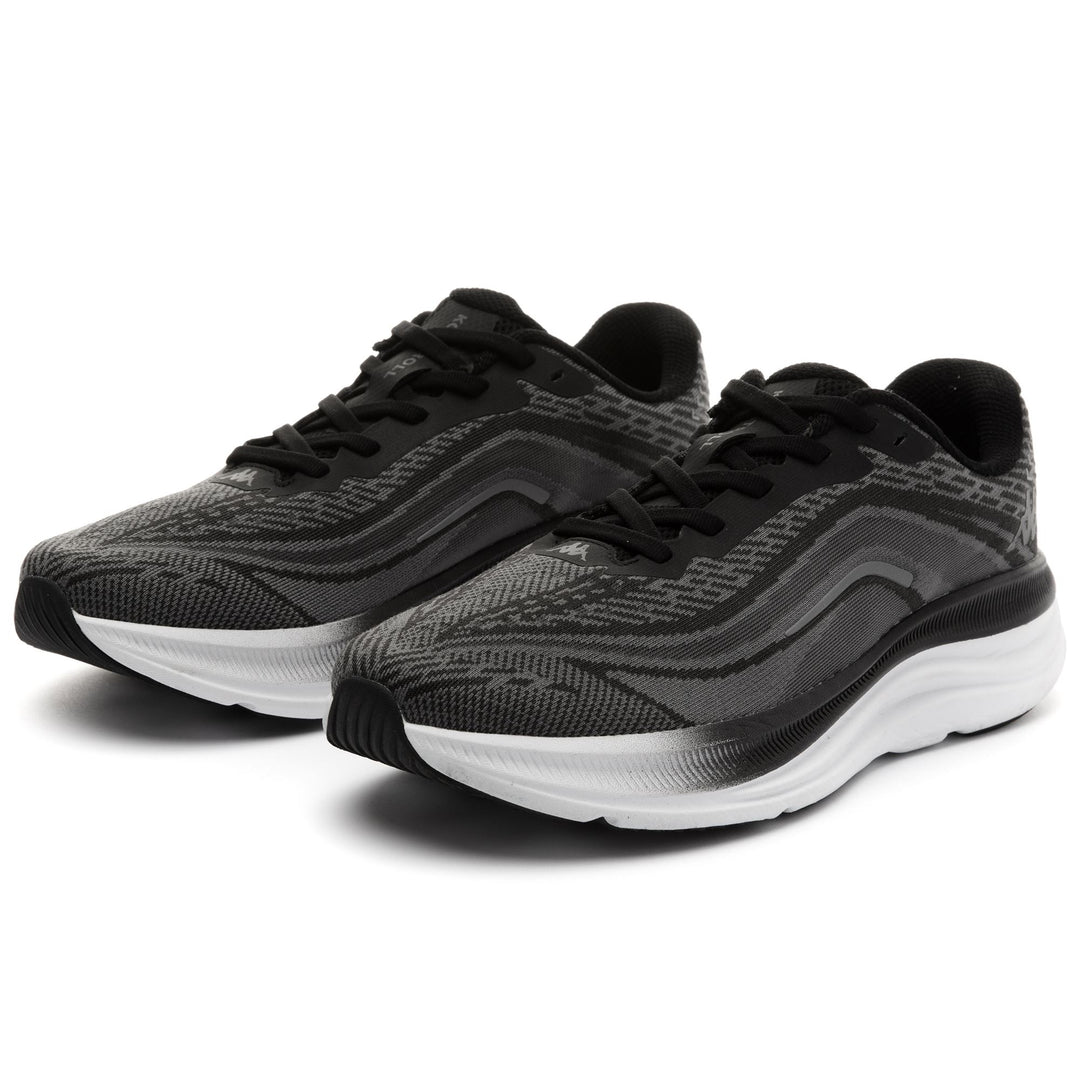 Black Unisex Low Cut Running Shoes with Jacquard Upper 01