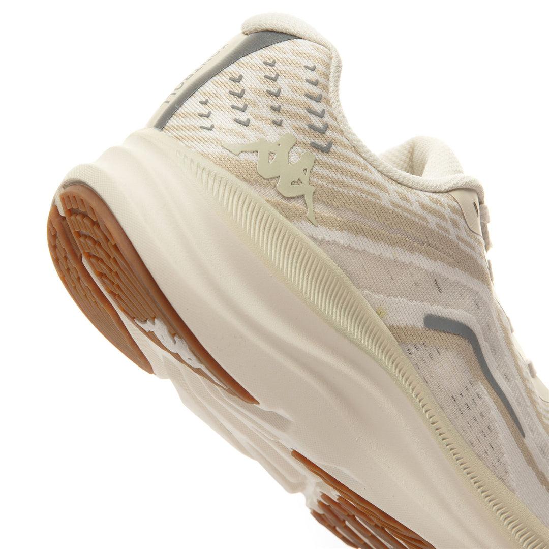 Chaussures de course basses beiges unisexes avec semelle extérieure en caoutchouc main