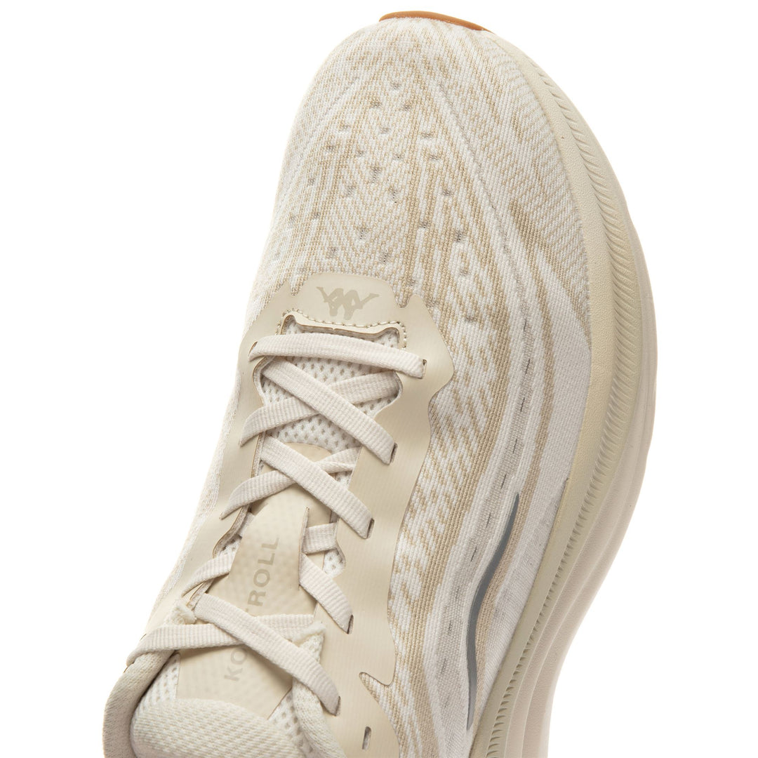 Chaussures de course basses beiges unisexes avec semelle extérieure en caoutchouc main