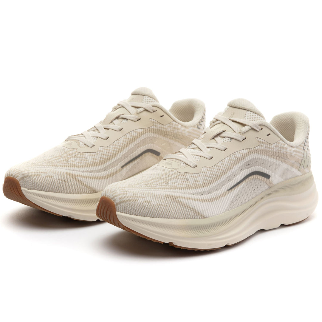 Zapatillas de running unisex de corte bajo en beige con suela de goma 01