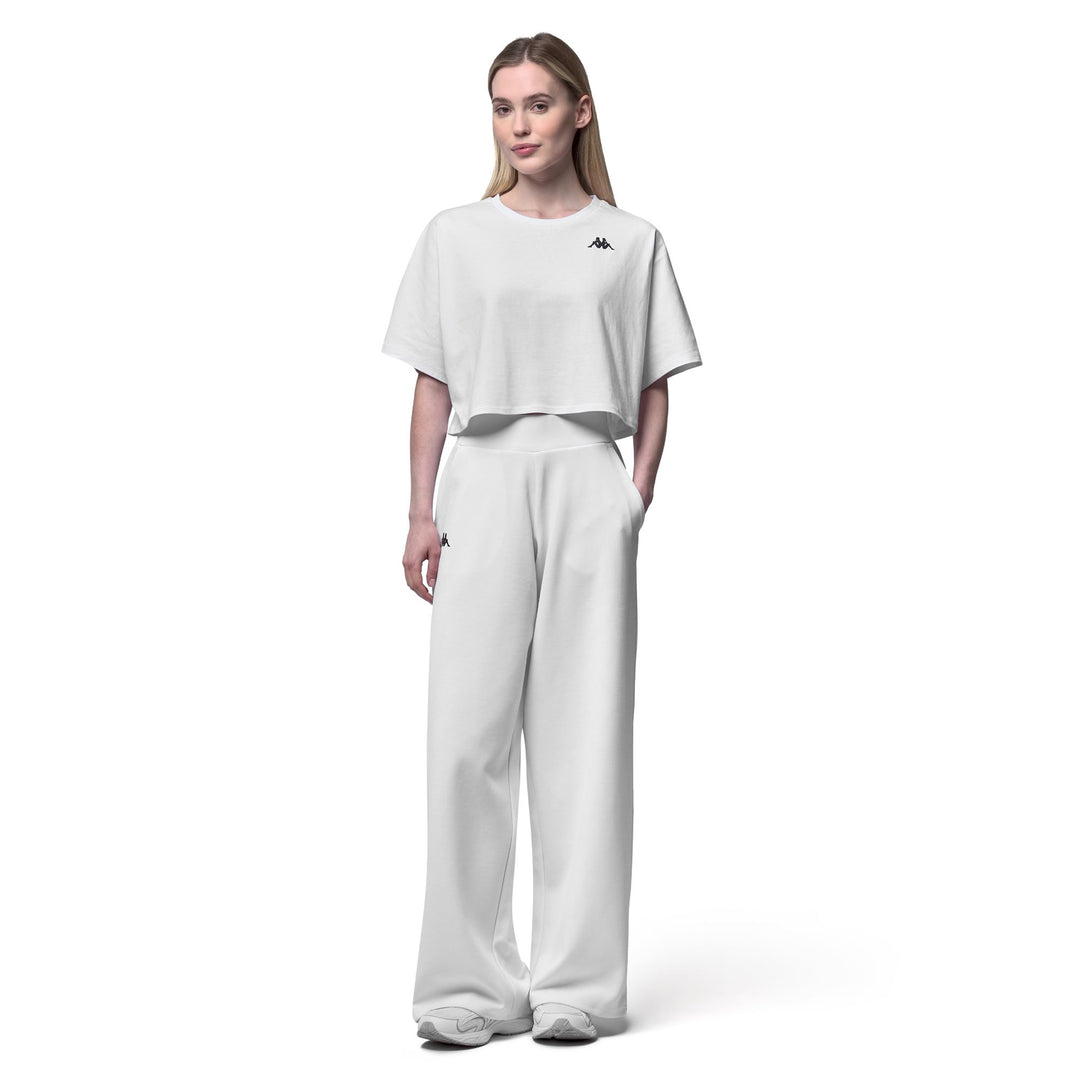 White Women's Regular Fit Sport Trousers in Interlock Fabric main