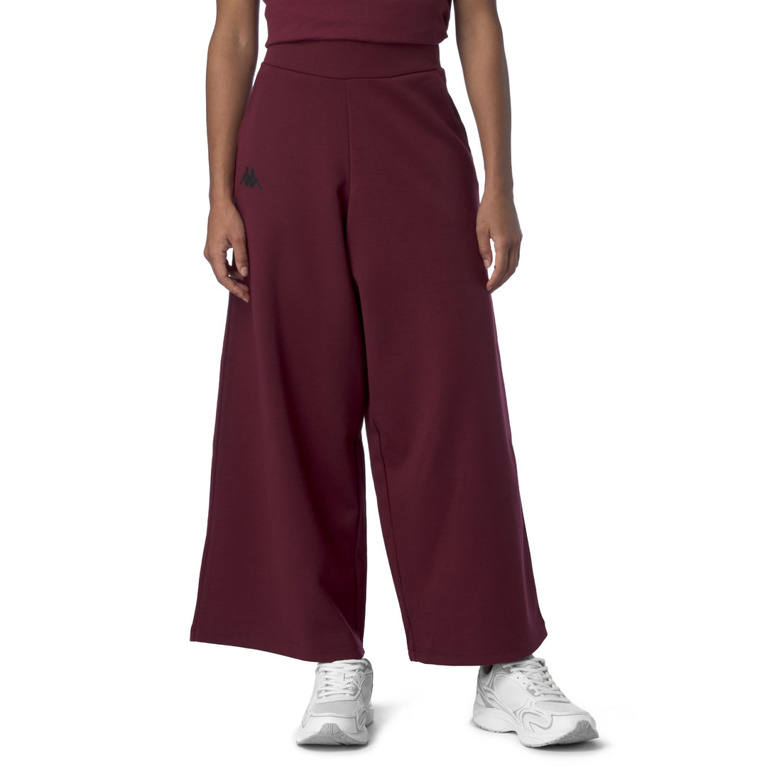 Red Women's Sport Trousers with Wide Leg and Elastic Waist main