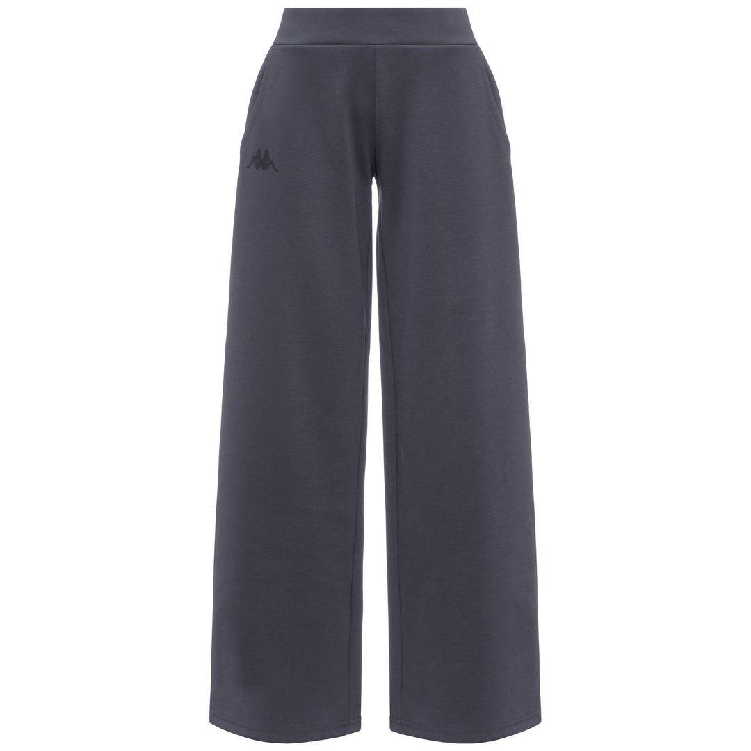 Grey Women's Sport Trousers with Wide Leg and Side Pockets 01