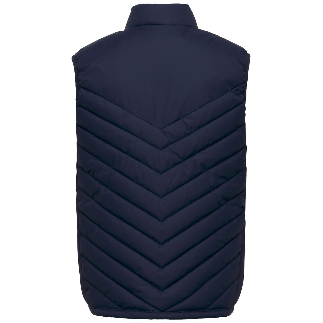 Gilet rembourré bleu pour homme, coupe ajustée, idéal pour l'entraînement main