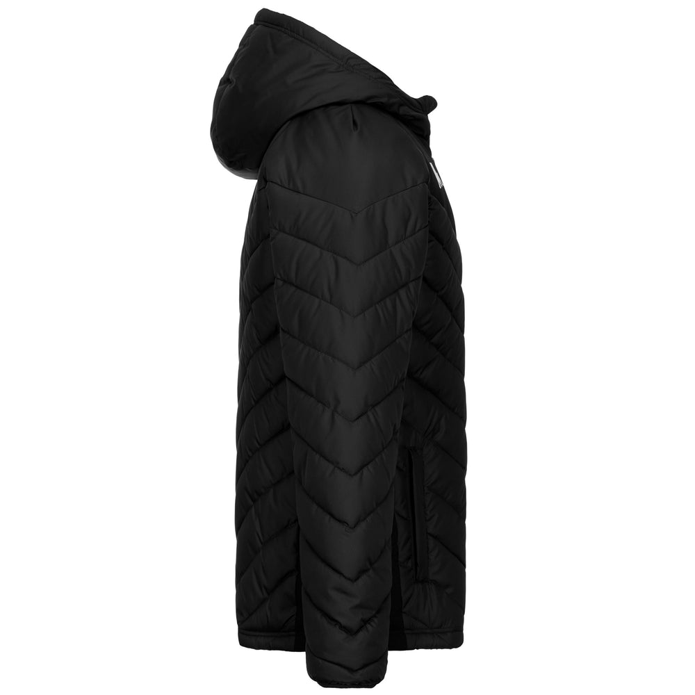 Black Men's Slim Fit Padded Hooded Jacket for Training 02