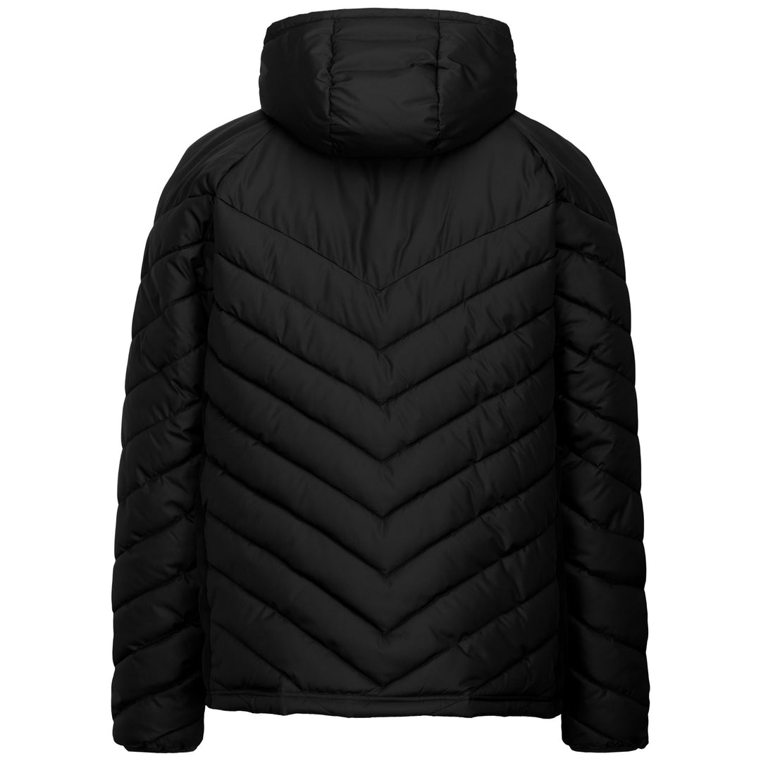 Veste d'entraînement noire pour homme, coupe ajustée, rembourrée et à capuche. main