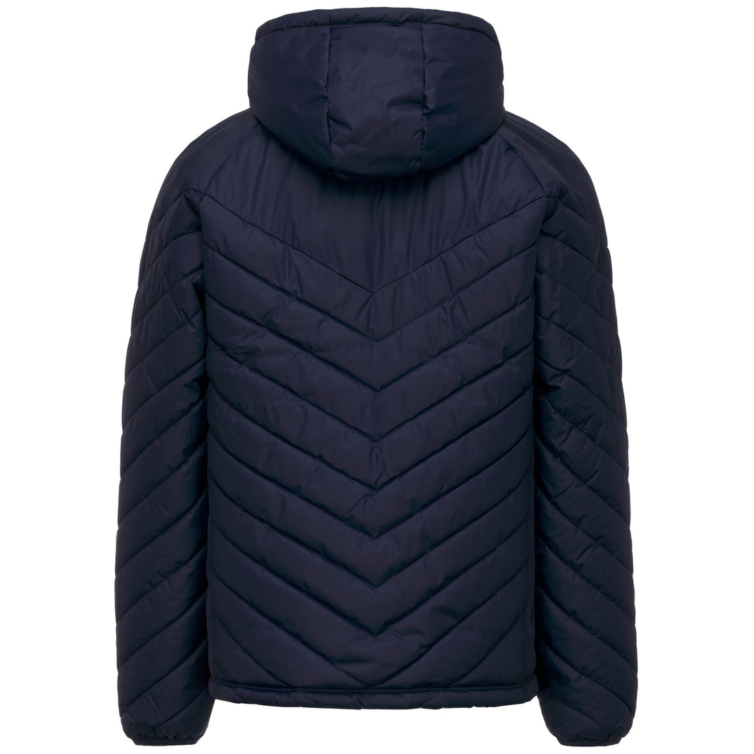 Veste d'entraînement bleue pour homme, coupe ajustée, rembourrée et à capuche main